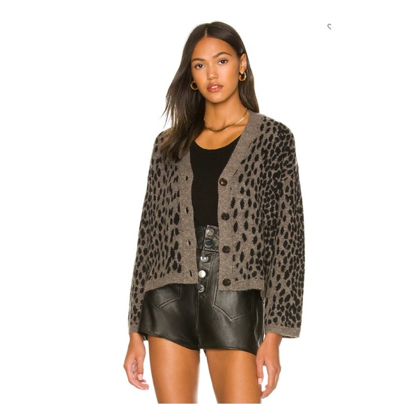 Rails Sweaters - Rails Reese Leopard Print Button Cardigan - XL